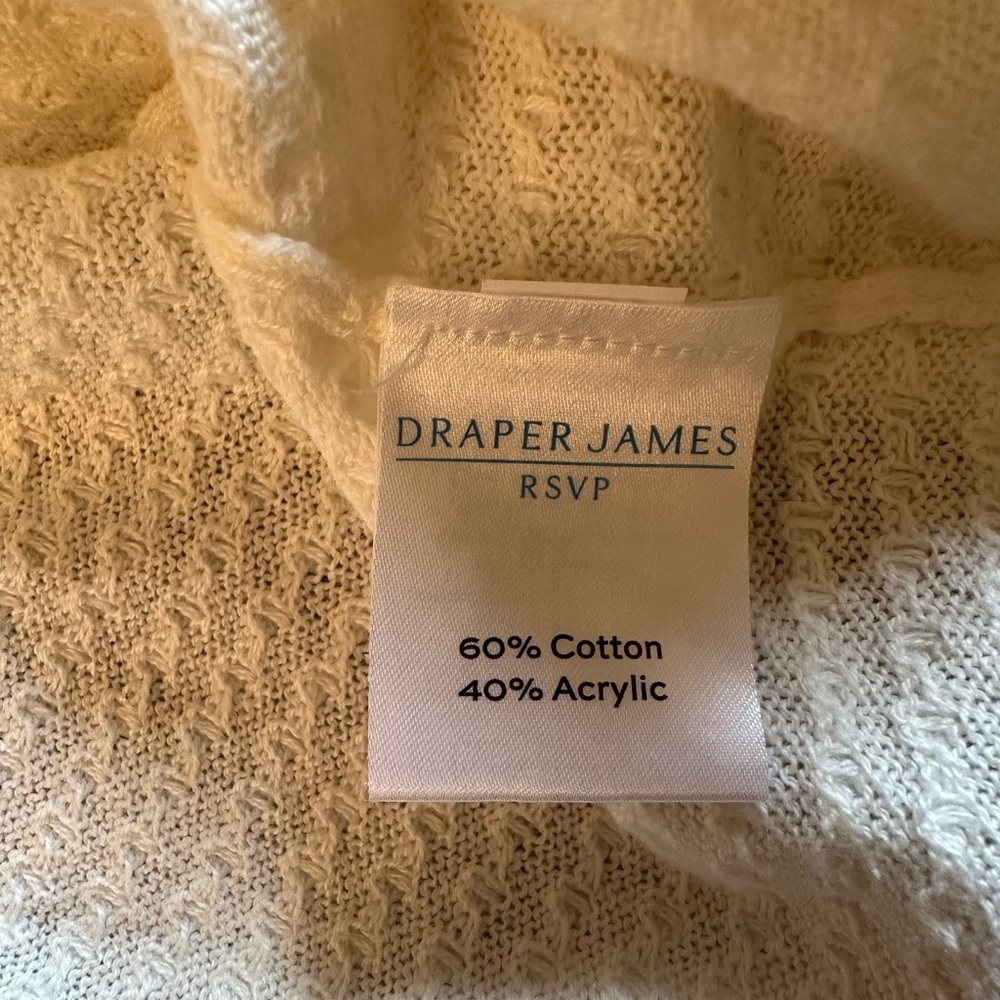 Draper James Rsvp White Textured Button Deep V Ne… - image 4